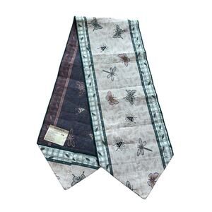 Mohawk Home Tapestry Table Runner Dragonfly Bee Butterfly Green Accents 70"